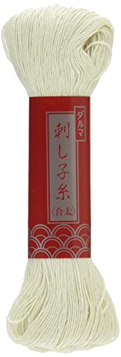 Sashiko Thread JUMBO Skein, 100 meters - Color #102 "Natural" - Japanese Quilting & Embroidery - color: White