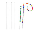 Xmada 4 PCS Beading Needles - 6.7 inches Clip-Style Beading Needles for Bead Spinner, 0.7mm Diameter, EfficientSturdy Beading Needles for Jewelry Making (4-Straight/0.40.50.60.7mm), Silver - style: 4-Straight/0.4|0.5|0.6|0.7mm
