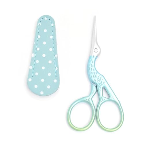 3.7" Sewing Embroidery Scissors with Cover for DIY Craft,Needlework - color: Blue
