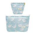 getgto 2 Pcs Makeup Bags, Large Cosmetic Bag Travel Toiletry Bag - color: Swan