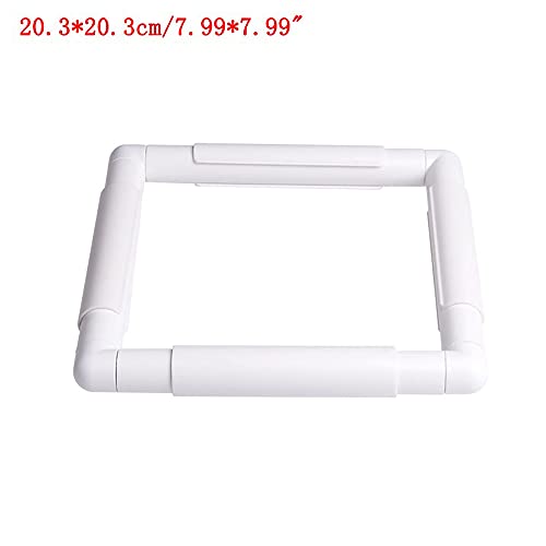 Square Embroidery Hoop - Plastic Cross Stitch Frame, White, 8x8 inches - size: 8x8 inches