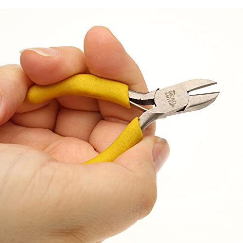 The Beadsmith Mini Color-ID Set – 3”, 8-Pieces Includes: Chain Nose, Round Nose, Side Cutter, Flat Nose, Nylon Jaw Flat Nose, Tweezers, Thread Snippers, Bead Scoop & Canvas Case – For Jewelry Making - size: Mini 8-Piece Set - 3 Inches