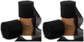 Ribbli Black Chiffon Ribbon 2 Inch x 20 Yard Handmade Fringe Chiffon Silk Ribbon Black Ribbon for Gifts Wrapping, Wedding Invitations, Bridal Bouquets, Flower Arrangement (Pack of 2) - color: Black, size: 2 inches (Pack of 2)
