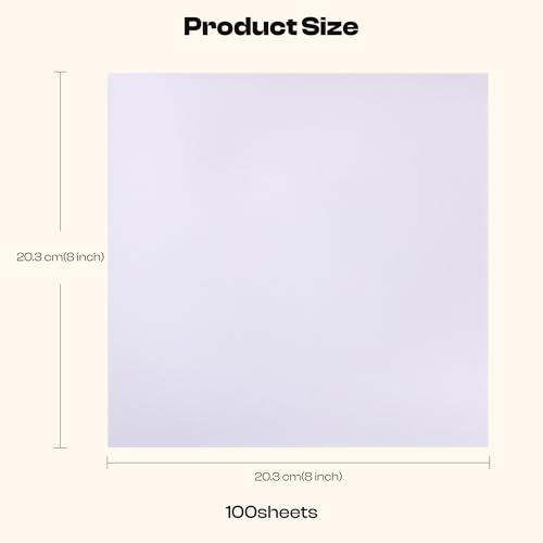 Caydo 100 Sheets 8"x8" Embroidery Stablizer, Tear Away Stablizer Precut Embroidery Stablizer for Machine Embroidery, Fits 4"x4" and 6"x6" Embroidery Hoops