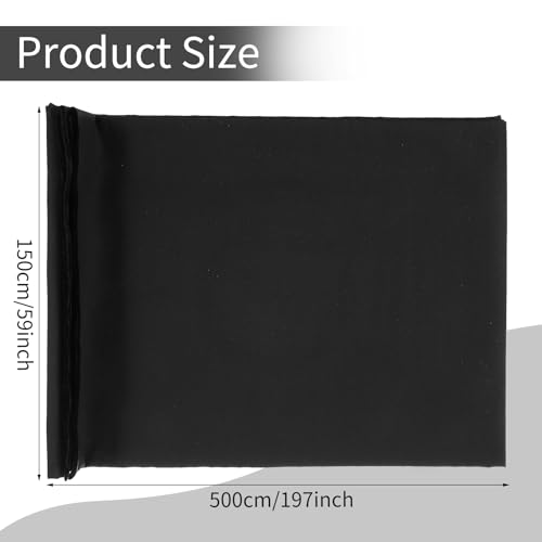 100% Black Cotton Fabric 5 Yards 59 Inches Wide Cotton Quilting Fabric by The Yard, Soft Embroidery Muslin Fabrics for Sewing Material Apparel Cloth - color: Black, size: 5 Yards