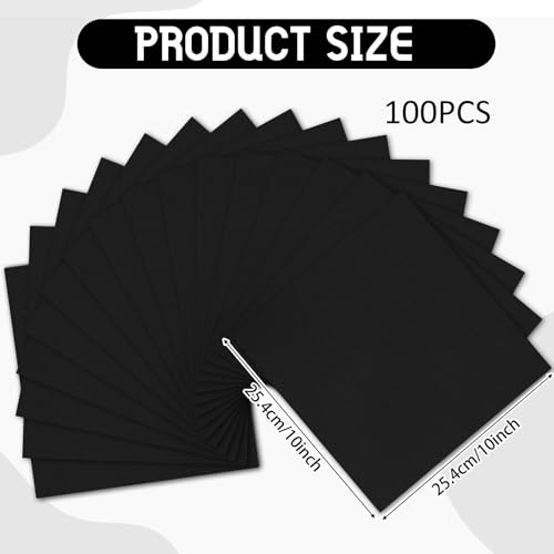 Breling 20 Pcs 10 x 10 Inch Cotton Fabric Bundle Squares Precut Fabric Squares for Sewing Making Quilts for Craft Lovers (One Size,Black) - color: Black, size: One Size