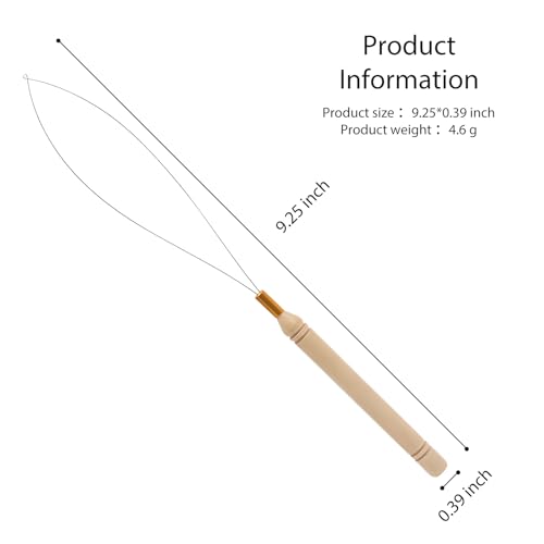 Hair Extension Loop Needle Threader Set - 5PCS Premium Quality Tools for Hair and Feather Extensions （9.2 inch）