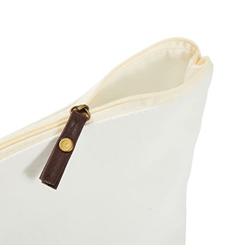 Juvale Canvas Makeup Bag - 6 Pack, 11.75 x 5.5 In, White Cotton - Travel Cosmetic & Toiletry Pouches with Zipper - Blank DIY Canvas Pouches for Crafting & Bridesmaid Gifts - size: 6 Count (Pack of 1)