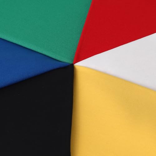 6 Pcs 18 x 21 Inches Cotton Fabric Precut Quilting Fabric Bundles Solid Colors Quilt Material for DIY Craft Sewing Embroidery (White Yellow Red Green Blue Black) - color: Deep-6pin