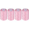 Simthread All Purpose Sewing Thread, 4 Spools Each 1000 Yards of Polyester Threads for Sewing Machine, Sewing Machine Supplies for Beginners, Hand Stitching, Quilting, Serger (Pink) - color: Pink