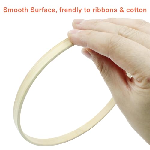 Hitefu 6 Inch Bamboo Floral Hoop Rings, 6 Packs(15cm) - style: 6 In (15 cm)