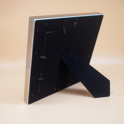 6x6 Silver Picture Frame, Real Glass, MDF, Black Backing, Wall/Tabletop - color: Silver, size: 6x6
