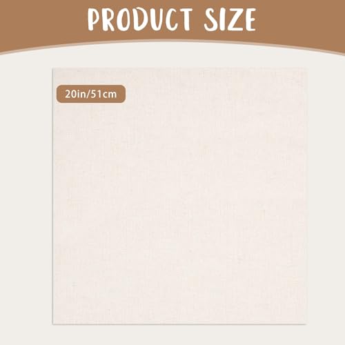 10 PCS Beige Linen Needlework Embroidery Fabric Cloth (20 × 20 Inch) - size: 20 × 20 Inch