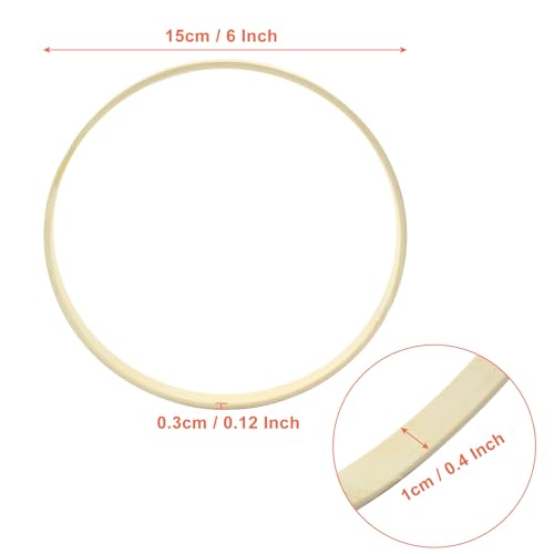 Hitefu 6 Inch Bamboo Floral Hoop Rings, 6 Packs(15cm) - style: 6 In (15 cm)