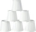 Fuloon Clip on Chandelier Lamp Shades, 3.3x4.3x4.7 in, Small Sconce Shades for Candelabra Bulbs, European/French Country/Modern Style(6 Pack, White Pleats) - color: White Pleats, size: 6 Pack