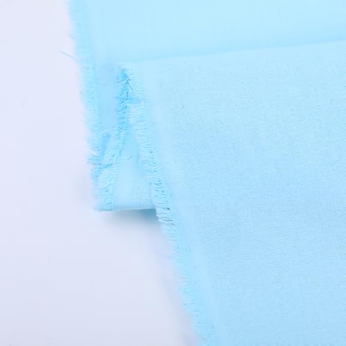Baby Blue Cotton Fabric for Sewing 59 Inch Wide Natural 100% Cotton Poplin Fabric by The Yard Soft Embroidery Cotton Material Apparel Cloth (Baby Blue, 5 Yard) - color: Baby Blue, size: 5 Yard