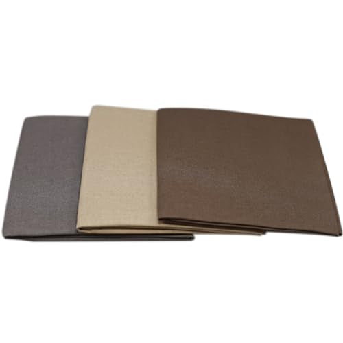 3 Pieces 18 x 21 Inches Cotton Fabric Precut Quilting Fabric Bundles Solid Colors Layer Cakes Quilt Material for DIY Craft Sewing Embroidery (Grey Coffee) - color: Grey Coffee