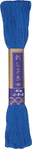 Yokota Sashiko Thread 40m 5x1 Blue Cotton - color: Blue