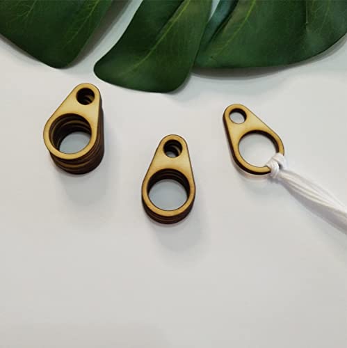 Wood Thread Drops,Simple Floss/Thread Drops with Floss Ring,Cross Stitch Tread Bobbins Organizers (20PCS)