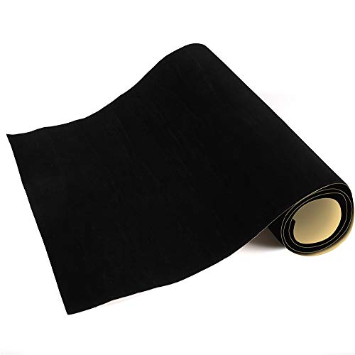 Mesheshe Self Adhesive Sheets, Adhesive DIY Felt Sheets for Art & Crafts, Peel & Stick Drawer/Jewelry Box Liner, Solid Color Felt Wallpaper (14.6" x 39.4", Black) - 2pcs - color: Black