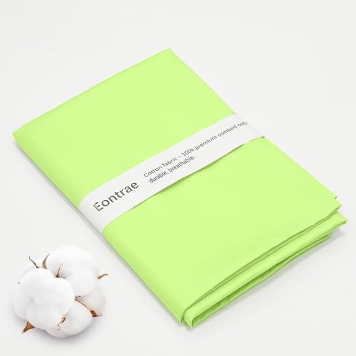 Green Cotton Fabric 3 Yards, 100% Natural Cotton Poplin Fabric by The Yard, 59 Inches Wide Lining Fabric for Sewing Apparel Cloth Hard-Wearing & High-Density Embroidery Quilting, Sewing Material - color: Green, size: 3Y