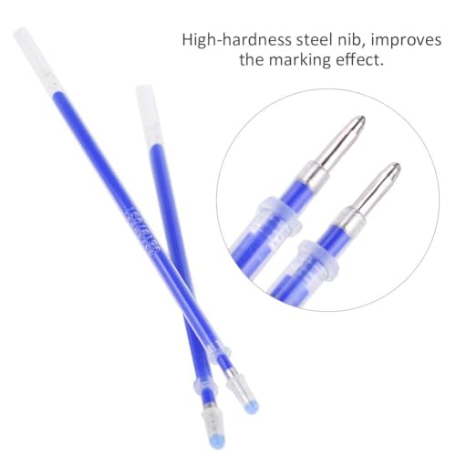 100 Pcs Heat Erasable Pen Refills, Fabric Marking Pens High Temperature Disappearing Ink Fabric Markers Leather Garment Dash Marker Pen Refills Tailoring Accessories