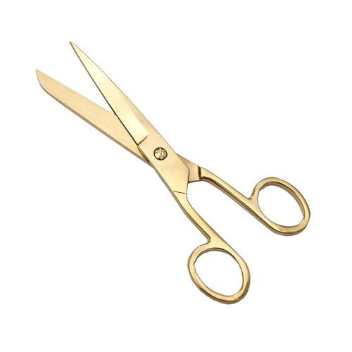NatSumeBasics 7" Gold Scissors, Sharp Tailor Craft Office Shears - color: Gold
