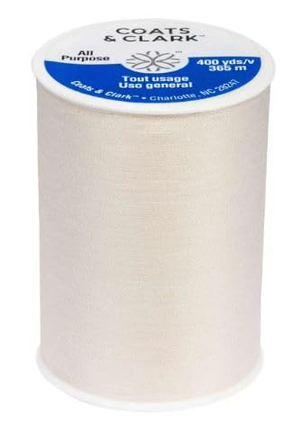 Coats & Clark Dual Duty All Purpose Sewing Thread 230A 400 Yards Each Spool 3 Pack Bundle with Bella's Crafts Needle Threaders (Natural) - color: Natural