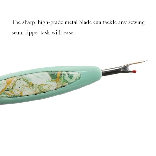 HAHIYO Vintage Style Seam Ripper with Ergonomic Grip Sewing Stitch Cutter and Thread Unpicker for Quilting Sewing Crafting Notions & Hemming - Ergonomic Stitch Remover Sewing Tool, Green 5-Inch 1PC