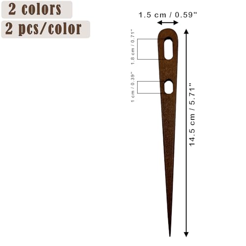 4Pcs Large Two-Eyed Nalbinding Needle Handmade Binding Tool for Weaving