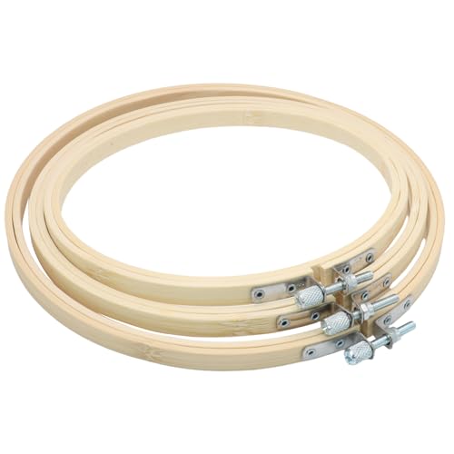 Biaungdo 3 Pcs Bamboo Embroidery Hoops, 6 & 7 & 8 Inch Cross Stitch Ring - size: 6 inch & 7 inch & 8 inch
