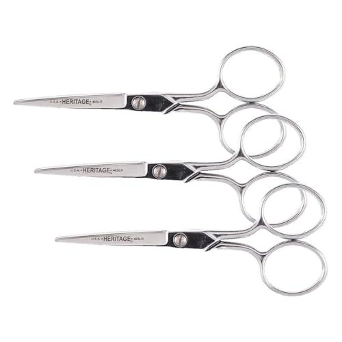 Klein Tools G405LR Scissors, Embroidery Scissor with Large Ring, Great for Sewing, Fabric, Electronics, More, 5-Inch (Pack of 3) - size: 1 Count (Pack of 3)