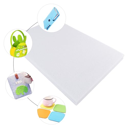 Jtnohx Stiff Felt, 2mm Thick Felt Sheets for Crafts, 8"x12" Hard Felt Fabric Squares 8Pcs for DIY Projects (White) - color: White