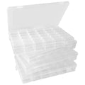 4 Pack 36-Grid Adjustable Organizer Box, Clear Storage for Beads & Jewelry - size: 4 Pack