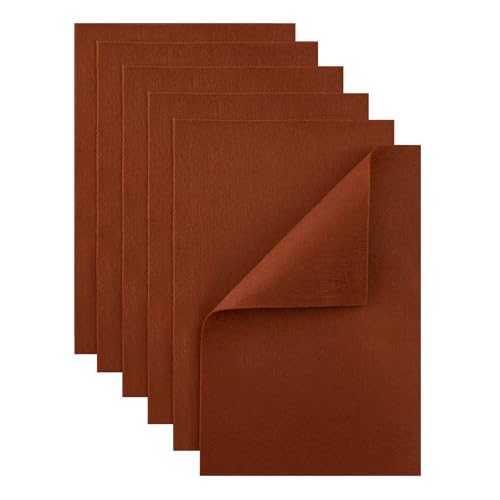 HaoFeiJH Brown Felt Fabric Sheets - 6PCS Felt Squares - 8x12 1 Colors Soft Felt Squares, 1.5mm for Sewing, Patchwork, Decoration, Embroidering, Book, DIY Craft - color: 0-brown