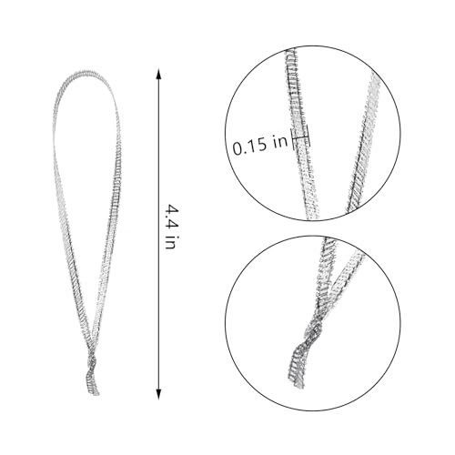 100 Pcs Christmas Ornament Ribbon Hangers, Thin Hand Tied Ornament Ribbon Loops - color: Silver