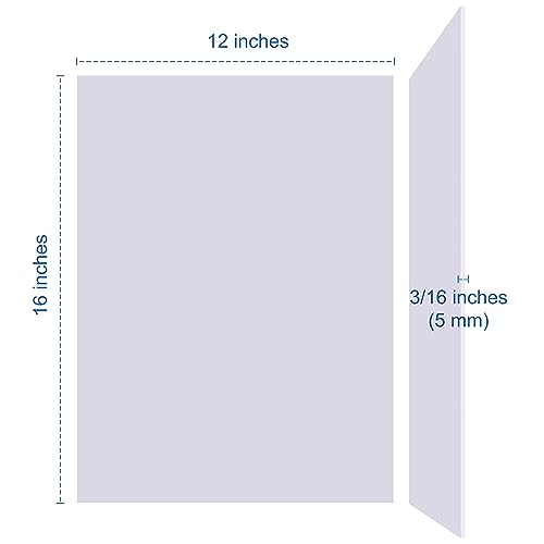Foam Board 12 x 16 x 3/16"(5mm), Foam Core Board Sheets, White Poster Board - size: 12x16 in 12 Pack