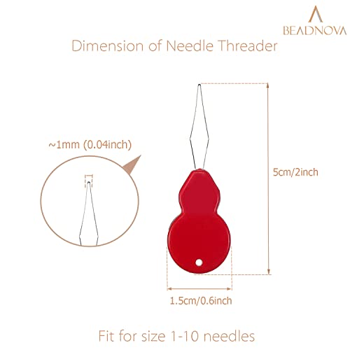 BEADNOVA Needle Threaders 20pcs Plastic Sewing Needle Threader for Sewing Small Eye Embroidery Craft Knitting Quilting (20pcs, Mix Colors) - color: 20pcs