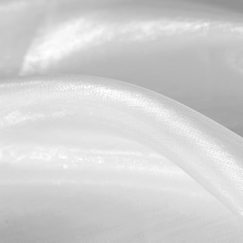 White Organza Fabric by The Yard, 44" Wide Sheer Fabric 3 Yards - color: White, size: 3 yard pre cut
