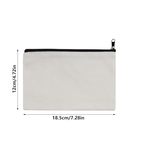 OKBA 15 pcs Sublimation Blanks Makeup Bags Bulk, Black Zipper Canvas Pencil Bag,Polyester Tote Bags for Sublimation DIY Craft - color: Blank bags*15pcs