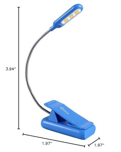 VAVOFO Rechargeable Reading Light, Clip on Book Light for Reading in Bed - color: Blue Lotus