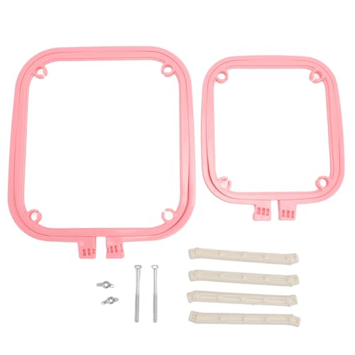 2-Layer Embroidery Frame Stand, Adjustable ABS Double Hoop - style: Watermelon Red