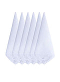 MileyMarla Ladies Embroidery Cotton White Handkerchiefs Lace Wedding Hankies - color: B-6pcs