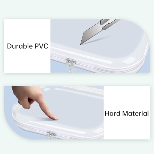Clear Hard Shell Zipper Case,6PCS Transparent Clear Zipper Pouches,Hard Side Plastic Case Set,Portable Travel Storage Organizer Bins - color: 6pcs-M