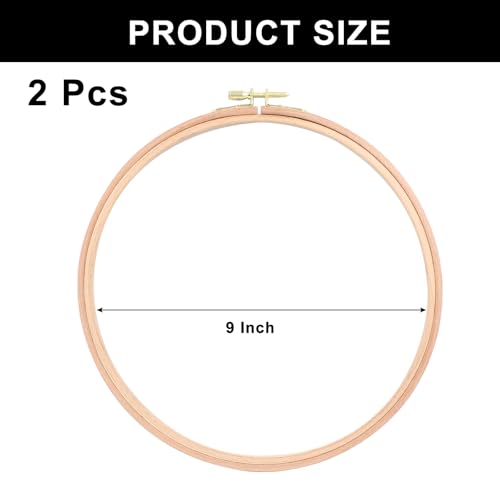 Murtenze 9" Embroidery Hoop Round Beech Wood, 2 Pack - style: 9 Inch