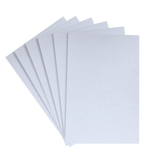 HaoFeiJH White Felt Fabric Sheets - 6PCS Stiff Felt Squares, 8x12 A4, 2mm, Acrylic 100% - color: 2mm White