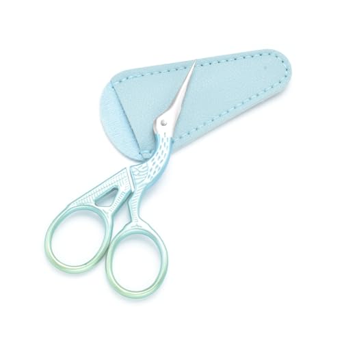 3.6" Sewing Embroidery Scissors with Artificial Leather Cover(Fresh Green) - color: Fresh Green