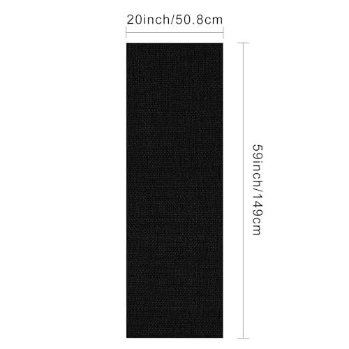 Linen Embroidery Fabric, 20 by 59-Inch Needlework Fabric Black - color: Black Color