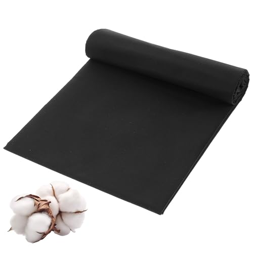5 Yards Black Cotton Fabric by the Yard Fabrics,59 Inches Wide Medium Weight 100% Natural Cotton Fabrics,Bleached Muslin Fabric for Sewing Clothing Crafts Material - color: Black, size: 5 yard