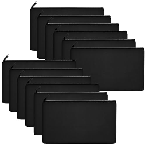 Legigo Blank Canvas Bags Zipper Pouch Makeup Bags Pencil Pouch Bulk - color: Black